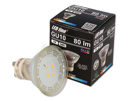 Żarówka LED SMD GU10 1W 220-260V  biała ciepła 2700K